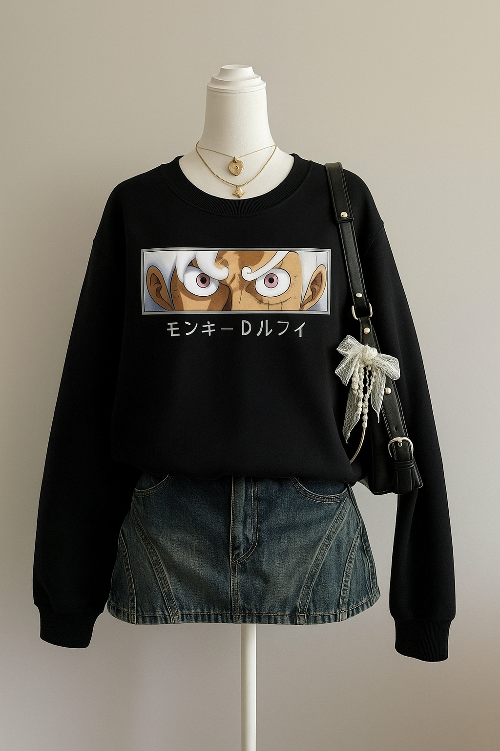 Men One Piece Luffy Gear 5 Anime Printed Cotton Sweatshirt